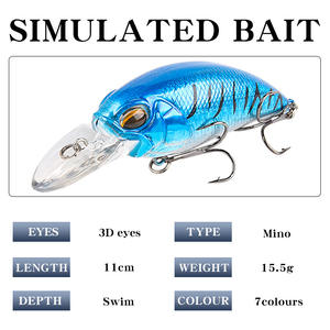 Longue coulée flottant eau Laser Rock petit Chubby 15.5g ABS perle avec trois crochets leurre appât pour les espèces de bar - Product Image 3