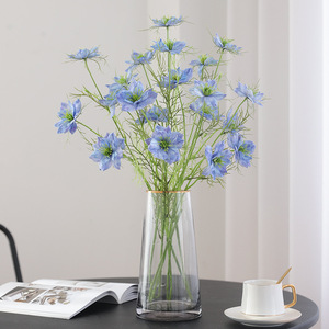 Fleurs artificielles de cumin noir Mengqi, 5 têtes, en soie plastique, haute simulation, style pastoral, décoration intérieure - Product Image 3