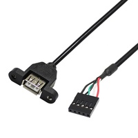 Cable USB 2.0 Personalizado, Macho Dupont de 5 Pines, Hembra de 2.54mm, Carga Rápida 3A, Cobre Puro, para Placa Base, con Cubierta de PVC y Trenzado Protector