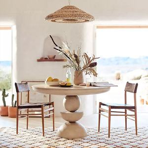 طاولة طعام دائرية حديثة من الخشب الصلب الفرنسي - أثاث غرفة طعام عالي الجودة بسعر الجملة من المصنع - Product Image 3