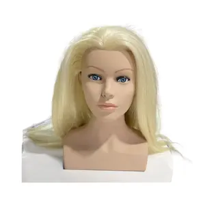 100 Real Human Hair doll head hairdressing training model Mannequin Hairdressing Training Heads