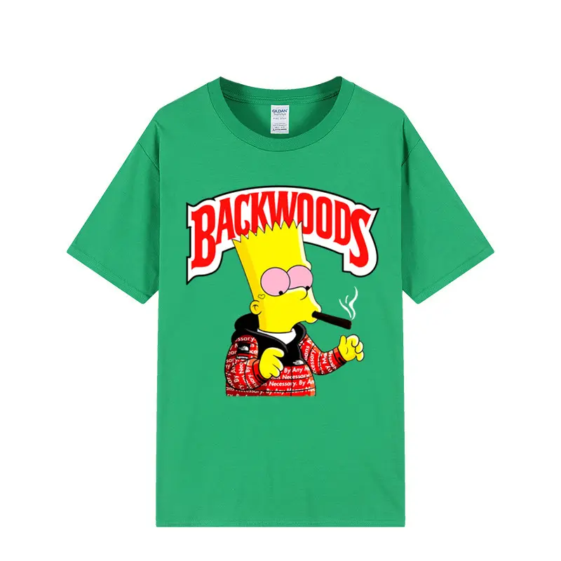 100% pamuk Polyester erkekler Streetwear çerez ham Backwoods topraklar renk 150g 180g 210g boy T Shirt