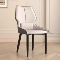 Chaises de salle à manger en cuir de luxe haut de gamme au design minimaliste pour villas, hôtels, salons de thé et salles de réunion