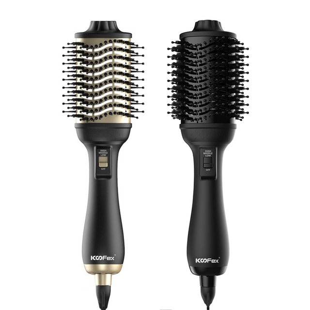 OEM 1200W Negative Ionic Volumizing Brush Hair Straightener Comb Air Blow Dryer Brush One Step Hair Dryer