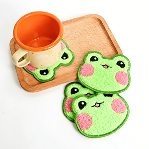 Sous-verres personnalisés en chenille brodée, décoration maison et cuisine, motif anime, logo, design en tissu thermocollant - Product Image 4
