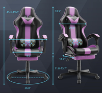 Fauteuil pivotant ergonomique moderne en cuir PU avec accoudoirs articulés, design européen, double massage et refroidissement, pour la maison (vente en gros)