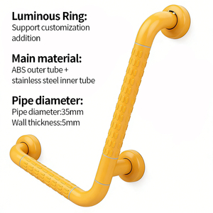 Barres d'appui pour toilettes, sécurité dans la salle de bain, handicapés, acier inoxydable, ABS, nylon, main courante, accoudoir, barre d'appui en plastique pour personnes âgées - Product Image 5