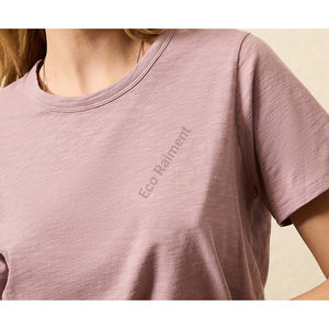 Camiseta informal OEM de alta calidad, camisetas lisas, camiseta de tela suave al por mayor, Camiseta de algodón con serigrafía para mujer, camiseta para mujer - Product Image 5