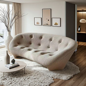 Italienische minimalist ische moderne schwarze Regenpfeifer Shell Schnitts ofa Freihand Space Curved Fabric Designed Internet Promi <span class=keywords><strong>Cave</strong></span> Style - Product Image 2