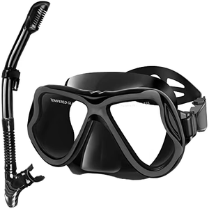 Logotipo personalizado Juegos de 2 piezas <span class=keywords><strong>Gafas</strong></span> templadas para adultos Conjunto de máscara de buceo Equipo de esnórquel con bolsa de malla - Product Image 2