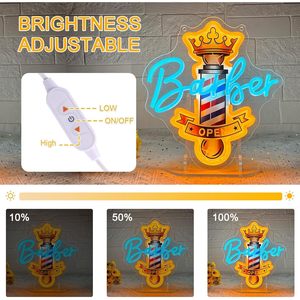 Lumière d'ambiance LED néon pour salon de coiffure, luminaire suspendu intérieur, lumière décorative pour entrée de salon, lumière indicatrice, impression sérigraphique UV, 5V 12V - Product Image 4
