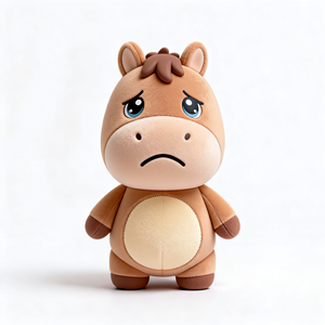 Figurine en PVC personnalisée, en peluche floquée, modè<span class=keywords><strong>le</strong></span> de cheval miniature en caoutchouc, décoration - Product Image 1