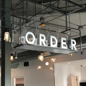 Outdoor Indoor Bar Order Sign Letters Led Light Advertising Metal Frontlit Letters 3D Led Track Light Letters