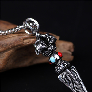 Collier Pendentif Tibétain Personnalisé en Argent Plaqué S925 avec Diamant et Perles Bouddhistes de Démoniaque Subjugation, Vente en Gros - Product Image 6