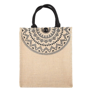 Bolsas de Compras de Yute Teñido Ecológicas y Duraderas con Impresión Personalizada y Asa Acolchada con Cinta - Product Image 4