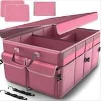 Organisateur de coffre de voiture pliable, grand, durable, en Oxford 600D, boîte de rangement portable pour coffre avec plusieurs compartiments