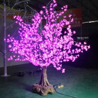 Arbre led à projection Unique de 5m, feuille de ginkgo rvb