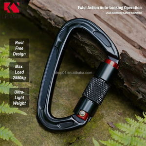 Mosqueton d'escalade en aluminium UIAA 7075 à verrouillage par torsion, 3,93 pouces, 25KN, en forme de D, avec verrouillage automatique, pour l'alpinisme - Product Image 4