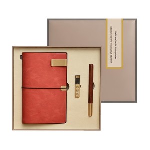 Set de Regalo Corporativo 3 en 1 Personalizado, Cuaderno de Cuero Premium con Logotipo Grabado en Relieve Dorado/Plateado para Clientes - Product Image 5