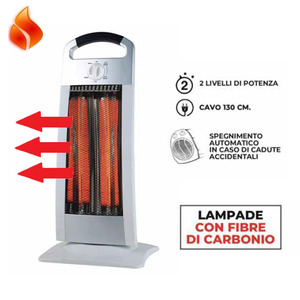 Stufa Elettrica con Elementi in Fibra di Carbonio 29x24x62 Cm Basso Consumo 2 Elementi - Product Image 4