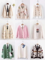 Expédition aléatoire - Nouveau cardigan en maille pour femme, col en V, fourrure courte, coupe ajustée, chaud, avec boutons décoratifs, collection automne