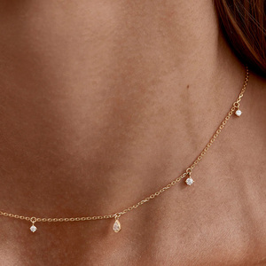 Collier ras du cou en or <span class=keywords><strong>18</strong></span> <span class=keywords><strong>carats</strong></span> avec zircone cubique, <span class=keywords><strong>bijoux</strong></span> de mode, colliers raffinés pour femmes, <span class=keywords><strong>bijoux</strong></span> faits à la main pour fiançailles tendance - Product Image 5