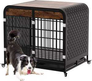 Sınır ötesi köpek kafesi kafes ev orta ölçekli köpek ile tuvalet Pet köpek evi hareketli tekerlekler ile Pet yuva - Product Image 6