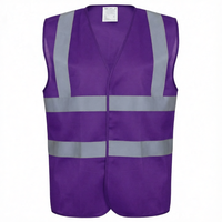 In Stock Pink & Purple Reflective Safety Vest with Flexible Hook & Loop Closure Customizable Logo High Visibility Workwear