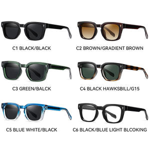 Nueva moda Retro personalizado transparente marco cuadrado gafas de sol hombres mujeres alta calidad CP Temple UV400 2025 gafas de sol - Product Image 5