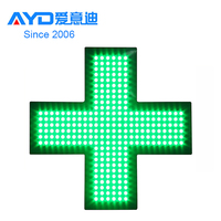 Versteckte 19*19 ''High Bright und Low Voltage Green Farbe Shining Indoor Acryl LED Pharmacy Cross