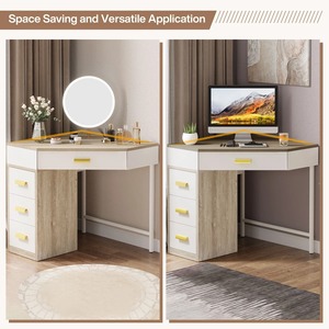 <span class=keywords><strong>Bureau</strong></span> d'angle moderne en bois avec 4 tiroirs pour la maison et l'appartement, vente en gros, MOQ 100 - Product Image 3