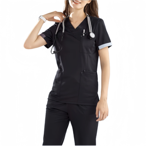 Uniformes exfoliantes de enfermería para mujer de primera calidad, <span class=keywords><strong>tela</strong></span> de LICRA suave OEM personalizable con función lavable impermeable, conjunto exfoliante de nuevo estilo - Product Image 5