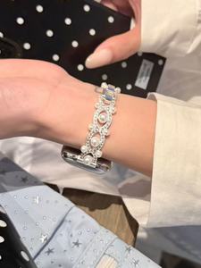 <span class=keywords><strong>Bracelet</strong></span> de montre de luxe scintillant avec diamants pour <span class=keywords><strong>Apple</strong></span> <span class=keywords><strong>Watch</strong></span> – Compatible avec les tailles 38, 40, 41, 42, 44, 45, 49 mm - Product Image 4