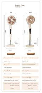 Dual 10-inch turbofan AC điện dao động Quạt thông gió tiếng ồn thấp xách tay nhựa phong cách hiện đại nhà khách sạn RV cơ khí - Product Image 6