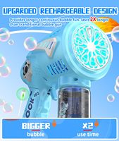 Pistolet à bulles EPT à 72 trous jouet Space Bubble Blaster avec lumière LED rechargeable Machine à bulles pour enfants
