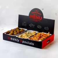 Boîte à lunch jetable en carton brun biodégradable avec poignée et logo personnalisé, forme rectangulaire pour l'emballage de plats à emporter