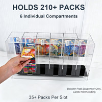 Vente en gros usine : Boîte de présentation en acrylique à 6 emplacements pour boosters et cartes de collection TCG, pour présentation sur comptoir de vente au détail