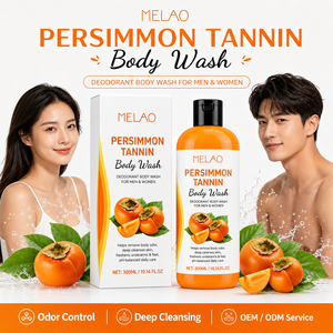 Private Label Persimmon Tannin Body Wash 300ml Body Odor <b>Control</b> Deodorizing <b>Shower</b> Gel Men Women Persimmon bath gel - Product Image 4