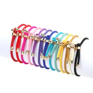 personalisiertes individuelles armband anpassbarer buntartiger knoten roter string gewinde cord geflochtenes seil-armband