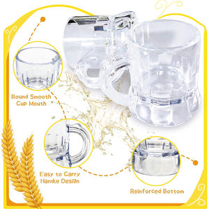 Mini Jarras de Cerveza y Vasos de Chupito de Plástico Clásicos de 1 oz con Asa, Reutilizables, para Degustación, Ideales para Fiestas y Eventos - Product Image 2