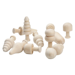 Ornements d'arbre de Noël en bois, couleur naturelle, forme de champignon, figurines décoratives suspendues pour la maison, artisanat, décoration de festival - Product Image 3
