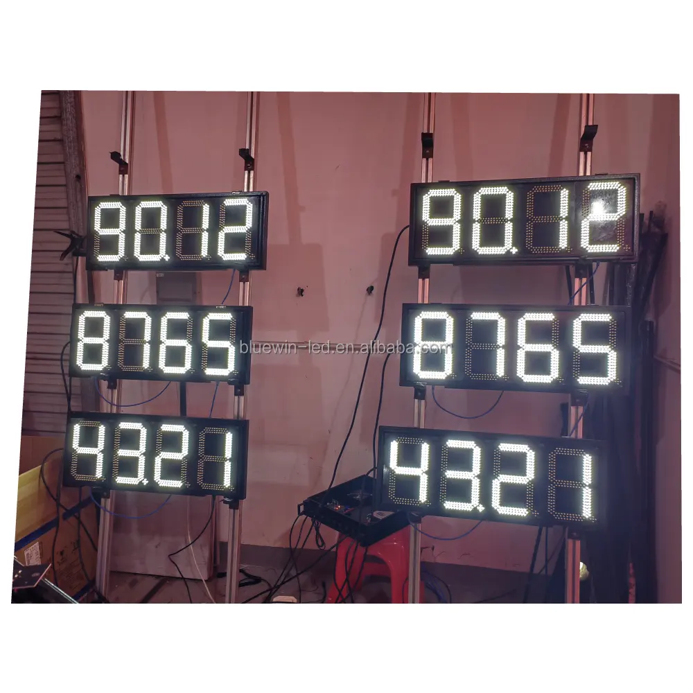 Customized white box petrol station led signs with number sign ues oil station