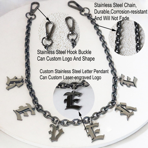 Custom Logo Initial Letter Personalized Wallet <strong>Chain</strong> 304 Stainless Steel Y2K Hip Hop Biker <strong>Jeans</strong> Pants <strong>Chain</strong> Streetwear for Men - Product Image 2