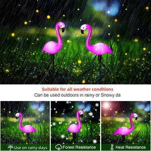 Lumière décorative <span class=keywords><strong>LED</strong></span> solaire en forme de flamant rose, éclairage extérieur, éclairage paysager, montage au <span class=keywords><strong>sol</strong></span>, marche/arrêt automatique - Product Image 3