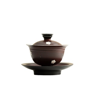 XUANHUI Tazza da Tè in Ceramica Porcellana Stile Vintage di Lusso, Design Retrò con Foglie Rosse di Biancospino, Decorazione Floreale Dipinta a Mano, per Kung Fu - Product Image 5