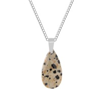 Collar con Colgante de Amatista Natural en Forma de Lágrima, Cadena de Acero Inoxidable, Cristal Curativo Facetado, Collar Impermeable con Piedra de Nacimiento para Mujer