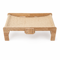 YAOYUE Lit-griffoir pour chat en bois massif avec hamac en sisal tressé, pour chats d'intérieur, 60x32x27 cm