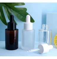 Flacons compte-gouttes en verre ambré de 30 ml (1 oz) à épaule plate pour sérum, huile pour le visage, ou tincture pour barbe – Emballage cosmétique