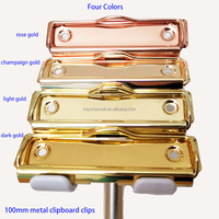Papelería Oficina Útiles escolares 100mm 120mm Oro Rosa Alambre plano Clip de portapapeles de metal para carpeta de archivos Cuaderno de cuero