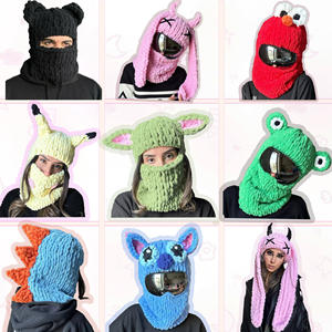 Dijital baskı ile dinozor parti elbise-up sıcak yetişkin şapka el yapımı örme kurbağa kazak şapka - Product Image 3